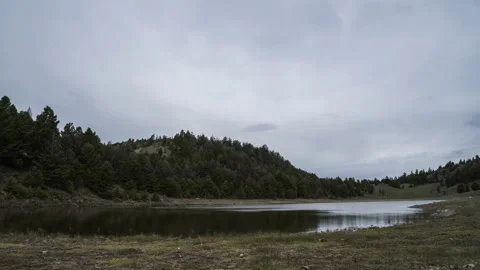 Shallow lake in mountains timelapse Stock Footage 167066049