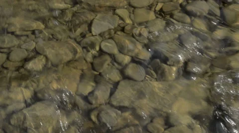 Shallow mountain San river flow sunny day. Stock Footage 65034610