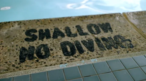 Shallow No Diving Warning Stock Footage 61348419