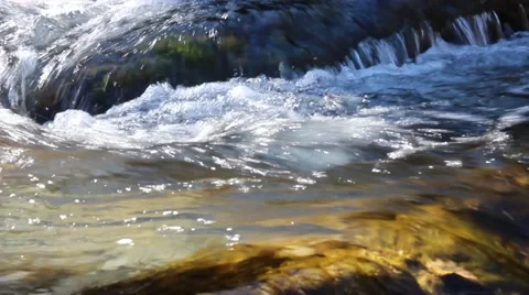 Shallow rapids of the mountain river Stock Footage 40024934