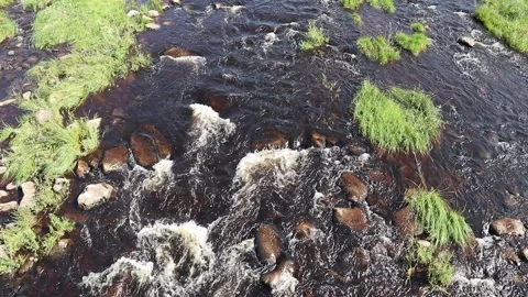 Shallow river rapids in Iijoki, Ii Finland Stock-Footage 282771131