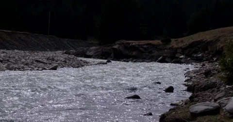 Shallow River With Rocks and Rapids in Autumn. Stock-Footage 62015213
