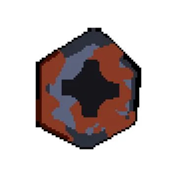 Shallow rusty screw head pixel art vector illustration Stock Illustration