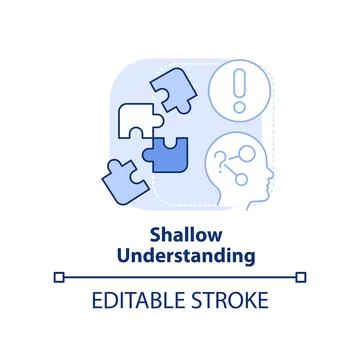 Shallow understanding light blue concept icon Stock Illustration