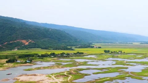 Shallow Water Pools And Sandy Banks - Bichanakandi - Sylhet - Bangladesh Stock Footage 346885915