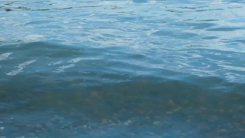 Shallow Water surface texture loop , sun shine natural clear blue water, HD Stock Footage 257865596