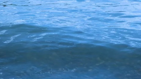 Shallow Water surface texture loop , sun shine natural clear blue water, slow Stock Footage 257865624