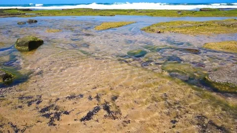 Shallow waters of ocean coastline Stock Footage 72401598