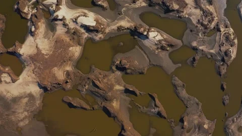 Shallowing of the Dnipro river, Ukraine Stock Footage 248069204