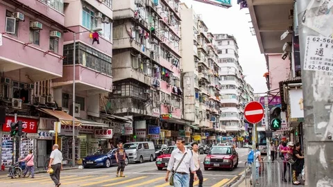 Sham Shui Po, Hong Kong, 01 June 2017 -: Time lapse of Hong Kong Stock Footage