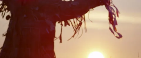 Shaman casts a spell on the sun 1 Video stock 50581787