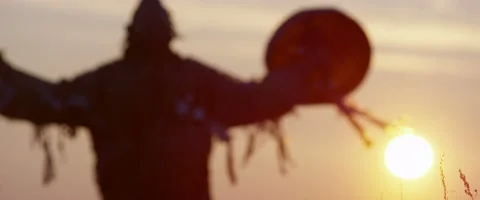 Shaman casts a spell on the sun 2 Video stock 50581827