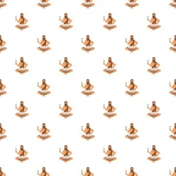 Shaman character playing drum pattern in flat style イラスト素材