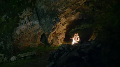 Shaman dance with fire Stock Footage 168160312