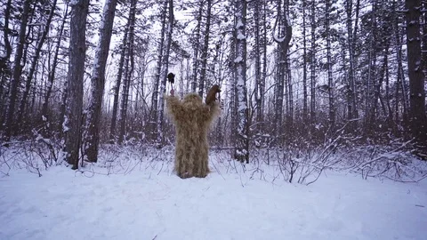 Shaman in forest Stock Footage 128197416