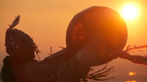 Shaman performs ritual Stock-Footage 50457026