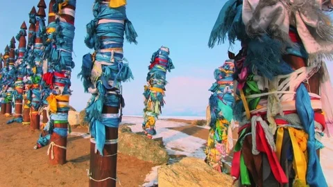 Shaman Pillar On The Winter Baikal Видео 80404194