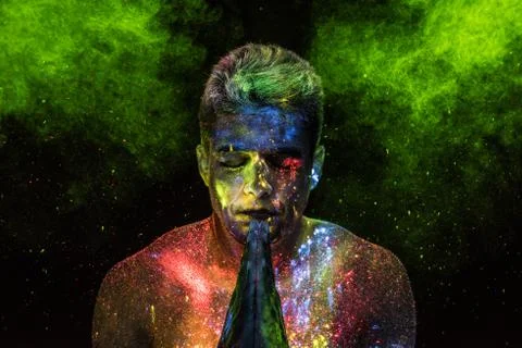 Shaman in a Prayer Foto stock