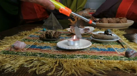 Shamanic tools and mesa Stock Footage 35620745