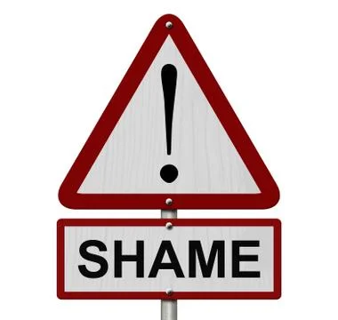 Shame Caution Sign Stock Illustration