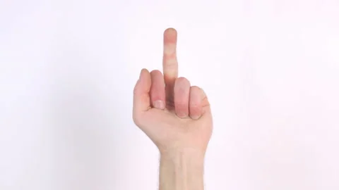 Shameless Rude Gesture With Middle Finger When We Want To Insult Somebody Stock Footage 99341479