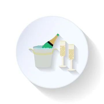 Shampagne flat icon Stock Illustration