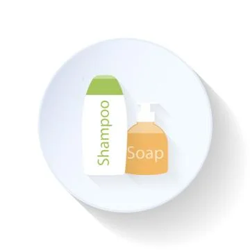 Shampoo and soap flat icon Stock Illustration