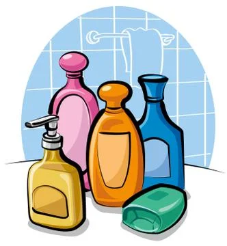 Shampoo and soap Stock Illustration