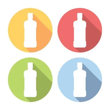 Shampoo Bottle Flat Icons Set Stock Illustration