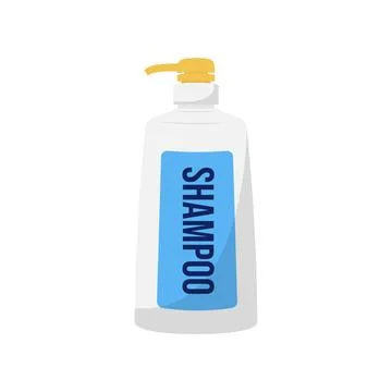 Shampoo Bottle Flat Illustration. Clean Icon Design Element on Isolated Whi.. Stock Illustration