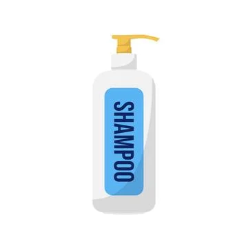 Shampoo Bottle Flat Illustration. Clean Icon Design Element on Isolated Whi.. Stock Illustration