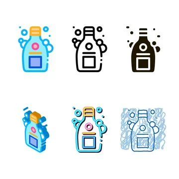 Shampoo bottle minimal icon vector outline symbol Stock Illustration