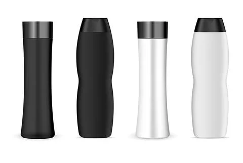 Shampoo bottle vector cosmetic package, shower gel Stock Illustration