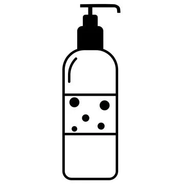 Shampoo bottle vector icon with outline style design Illustration