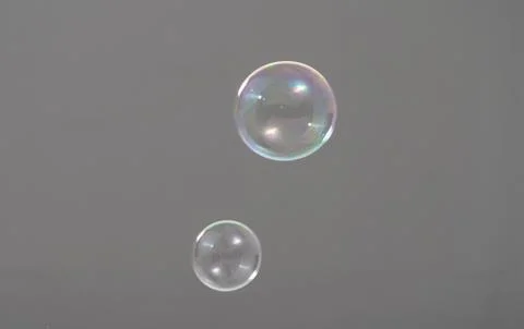 Shampoo bubbles floating like flying in the air by wind blow Stock Photos