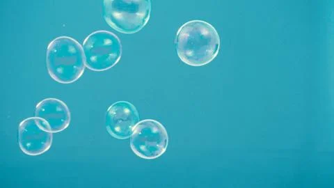 Shampoo bubbles floating like flying in the air by wind blow Stock Photos