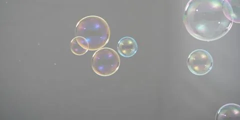 Shampoo bubbles floating like flying in the air by wind blow Stock Photos