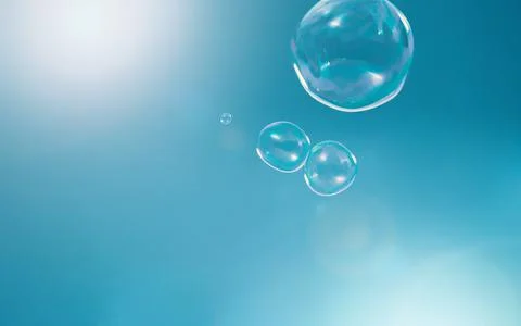 Shampoo bubbles floating like flying in the air by wind blow Stock Photos