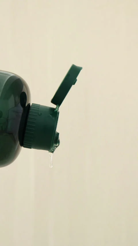 Shampoo clear transparent texture, vertical. Beauty cosmetics product bottl.. Stock Footage 293694653