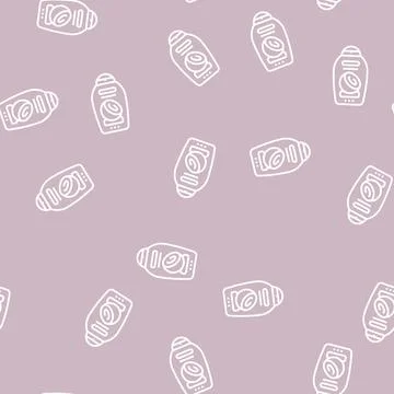 Shampoo coconut coco line seamless pattern Stock Illustration