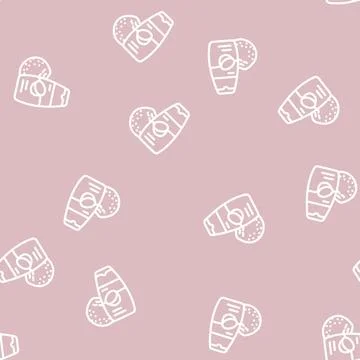 Shampoo coconut tropical line vector seamless pattern イラスト素材