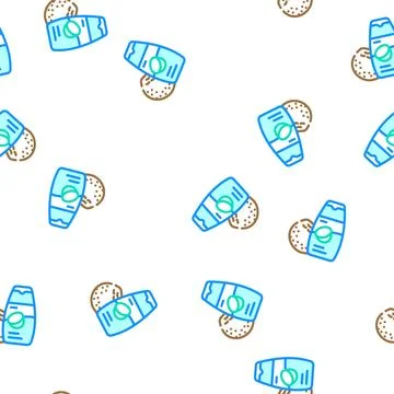 Shampoo coconut tropical vector seamless pattern Illustrazione stock
