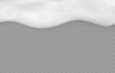 Shampoo foam, bubble bath soap. Laundry wash water frame, soapy sud, sea sh.. Stock Illustration