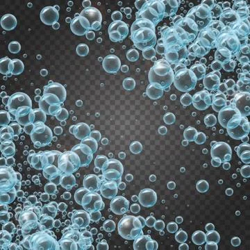 Shampoo frame of realistic water bubbles Stock-Illustration