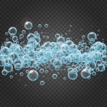 Shampoo frame of realistic water bubbles Stock Illustration