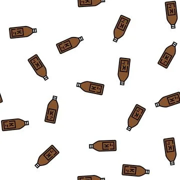Shampoo keratin bottle vector seamless pattern Stock Illustration