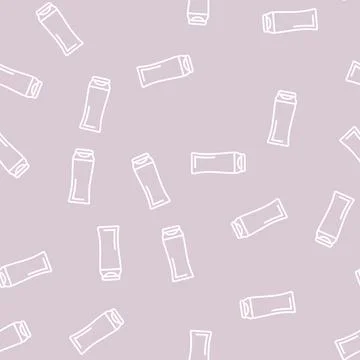 Shampoo plastic line seamless pattern Illustrazione stock