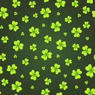 Shamrock Background St. Patricks Day Wallpaper Seamless Pattern With Clover Illustrazione stock