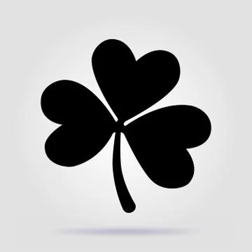 Shamrock black vector icon on gray background Stockillustratie