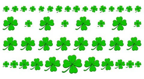 Shamrock , clover border set.  Vector divider design. Holiday pattern for sai Stock Illustration